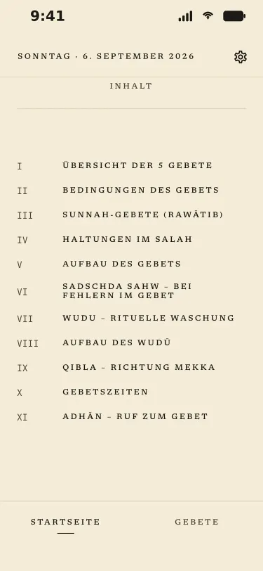 Die Inhaltsübersicht mit elf Kapiteln